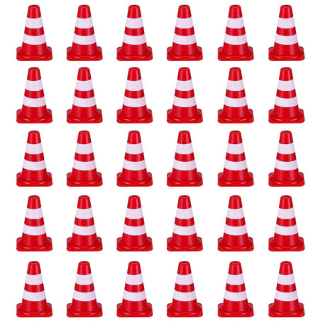 GTYHH Mini Cônes De Signalisation 30 Pièces, Modèles De Barrage Routier, Panneaux De Barrage Routier, Modèles Pédagogiques pour 