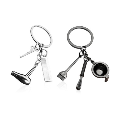 Porte-Clés De Coiffeur 2 Pièces, Porte-Clés Cadeau, Porte-Clés Design Créatif, Porte-Clés Outil De Coiffeur