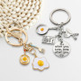 Pack De 2 Porte-Clés Omelette, Porte-Clés Mignons, Porte-Clés Drôles, Porte-Clés Ustensiles De Cuisine, Porte-Clés Cadeaux