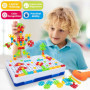 Wisplye Jouet Mosaique Enfant, 237 Pcs Jeu de Construction 3D Puzzle Bricolage Educatif, Créatif Jeux de Société Valise Avec Per