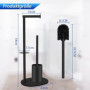 AIQII Porte-papier toilette en acier inoxydable avec brosse de toilette, noir poli, design moderne, 1 rouleau