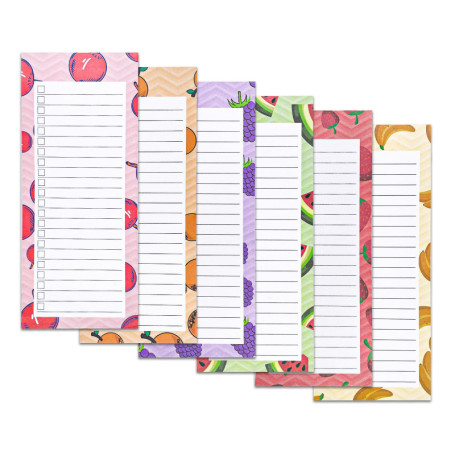 Relota Lot de 6 Bloc Notes, Carnet de Notes, liste de courses magnetique frigo, cahier, avec boîte à cocher, pour le bureau, la 