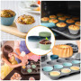Ensemble de 24 moules à muffins en silicone - Moules en silicone sans BPA pour muffins et cupcakes - Moules à cupcakes réutilisa