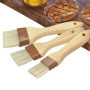 OTTYMO 3 Pcs Brosse Barbecue à Poils Riches Pinceau à Pâtisserie Brosse BBQ avec Manche Bois Outils Barbecue Brosse à Pâtisserie