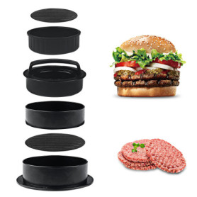 Newpop Presse à Hamburger Professionnel 3 en 1, Antiadhésive Presse à Burger avec Poignée en ABS, Moule Steak Haché pour de Déli