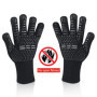 Newpop Gants de Barbecue, Universel Gants Four Anti Chaleur Jusqu'à 800°C, Antidérapants Silicone Ignifuge Gant Cuisine avec Pro