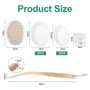 Magrimaxio Applicateur Creme Dos, 7 Pièces Brosse Pour le Dos Douche Avec 4 Tête de Brosse Remplaçable, Brosse Dos Douche Long M