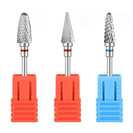 YPYMOD 3 Pièces Embout Ponceuse Ongles, Embout Depose Ponceuse Ongles Professionnel en Carbure de Tungstène, Forets à Ongles Éli