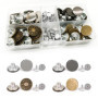 Eupneicu Jeans Buttons[ 60 Piecès ], Bouton Pantalon Jean Amovible, 17mm Bouton Pression Jean, pour la Réparation de Vêtements, 
