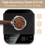Vankarr Balance à Café avec Minuteur, Balance à Expresso 3 kg/0,1 g, Balance de Précision de Haute Précision, Balance de Cuisine