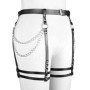 KOEMCY Punk Taille Harnais Ceinture Noir Cuir Harnais Corps, Chaîne de Taille Ceinture de Cuisse Réglable Ventre Courroie Strapp