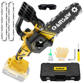 Mini tronçonneuse sans fil de 20,3 cm compatible avec batterie Dewalt 18 V 20 V, huileur automatique sans balais, petite tronçon
