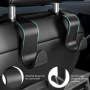 SUTOUG Lot de 4 crochets pour dossier de siège de voiture - Accessoires de voiture pour intérieur - En plastique noir - Convient