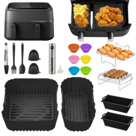 24 Pièces Accessoires Airfryer pour Philips Airfryer Dual Basket 3000 Series NA350 Airfryer,Accessoires Plat pour Philips Airfry