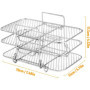 Grille de Cuisson à Trois Couches en Acier Inoxydable pour Friteuse à Air Ninja Foodi Dual Zone - Accessoire Multifonction Empil