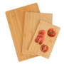 Lot de 3 planches à découper en bambou – Tailles (38 x 25 cm / 30 x 20 cm / 22 x 15 cm) – 1,5 cm d'épaisseur – Avec rainure à ju
