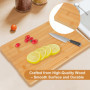 Lot de 3 planches à découper en bambou – Tailles (38 x 25 cm / 30 x 20 cm / 22 x 15 cm) – 1,5 cm d'épaisseur – Avec rainure à ju