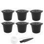 CENPEK Lot de 6 capsules rechargeables compatibles avec NES-presso, capsules de café réutilisables pour NES-presso avec cuillère