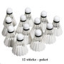 iheyfill Volants de Badminton, 12 Paquets Plume d'oie Badminton Volants ,Balles de Badminton Shuttlecock pour Intérieur, Extérie