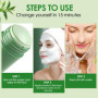 2 pièces bâton de masque au thé vert,Nettoie en Profondeur les Pores Purifiant,Dissolvant les Points Noirs et L'acné,Purifie la 