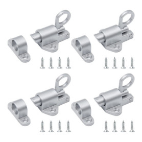 UTMACH 4 Pieces Loquet de Porte a Ressort Automatique Verrou de Porte en Aluminium Petit Loquet a Ressort Automatique avec Vis T