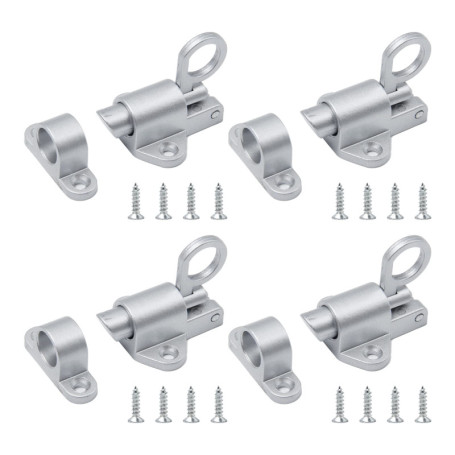 UTMACH 4 Pieces Loquet de Porte a Ressort Automatique Verrou de Porte en Aluminium Petit Loquet a Ressort Automatique avec Vis T