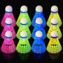 Lot de 12 volants de badminton à LED, 4 couleurs de lumière LED, volants lumineux pour la nuit, badminton, lumières LED, badmint