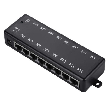 8 Ports POE Adaptateur, Injecteur POE DC12V-48V Passive POE Adaptateur POE Power Over Ethernet POE Module d'alimentation Injecto