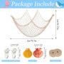 Filet de Peche Décoratif,Filet de Peche Decoration 200cm×100cm,Filet Peche Decoratif avec Coquillages Decoration Mer pour Decore