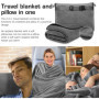 WANDGU 127×152cm Couverture Chaude d'avion: Grise Couverture de Voyage Ultra Légère, Couverture de Voyage Polyvalente et Oreille