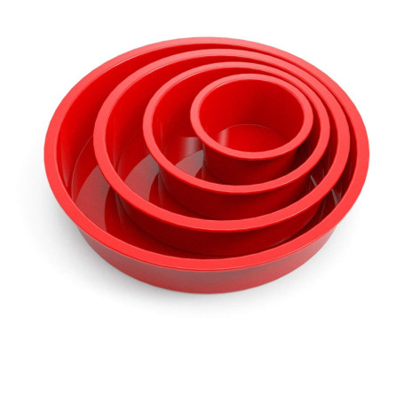 Moule Gateau Silicone, 4Pcs Moule a Gateau Rond, Moule Silicone Patisserie Dégagement Rapide Pour Gateau éponge, Antiadhésif Mou