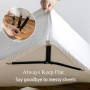 4 PCS Tendeur Drap Housse avec Clips en Métal, Attache Drap Housse Réglable, Tendeur Drap pour Draps, Sangles de Support de Drap