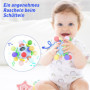 Jouet pour Bébé à Partir de 0-3 Mois, Anneau de Dentition en Silicone, Hochet Sensoriel, Jouet de Préhension en Silicone, Educat
