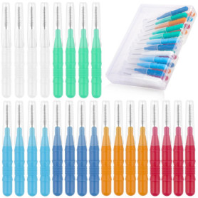NVIYAM 24 Pcs Brossettes Interdentaire Cure-Dents Interdental Brush Brosse Dentaire Portable Avec Couvercle Dentaire Brosse d'Hy