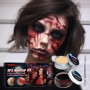 Horuili® Maquillage Halloween Effets Spéciaux, Scar Wax+Sang Artificiel pour la Peau+Double Raclette, Cire Maquillage Halloween,