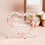 Cadeau Fete des Meres, Cadeau Anniversaire Maman, Acrylique Heart Type Décoration Cadeau pour Maman, Cadeau Noel Maman, Cadeaux 