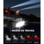 EOIWUY Lampe Frontale, [Lot de 2] Lampe LED Frontale Ultra Puissante Rechargeable avec 5 Modes, Lumière Blanche et Rouge & Étanc