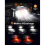 ISEYOU Lampe Frontale LED Ultra Puissante, Lampe Frontale Rechargeable avec Lumière Rouge & Capteur de Mouvement, 5 Modes d'Écla