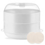 Cuiseur vapeur micro-ondes avec 2 récipients de cuisson : PRITOK 21,5 x 21,5 x 16 cm Cuiseur vapeur pour micro-ondes avec tamis,