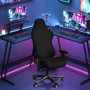 WIYETY Lot de 4 housses de chaise de gaming noires - Lavables - Avec accoudoirs, dossier de chaise et housse de siège - Avec 1 p