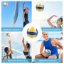 WIYETY Ballon de Beach-Volley Taille Officielle 5 : Volleyball Souple avec Pompe, Doux au Toucher pour Entraînement Sportif et J