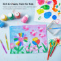 Shuttle Art Peinture au Doigt, 33 Pièces Kit de Peinture au Doigt Enfant Lavable(10 Couleurs*60ML) avec Pinceau, Tampon, Éponge,