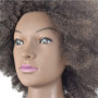 Tête d'entraînement afro de 25,4 cm - Cheveux 100% humains - Tête de mannequin pour coiffure - Pince incluse