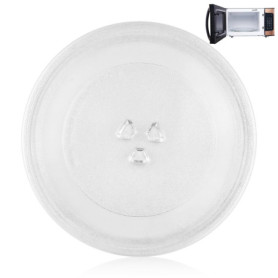 WinGluge Plateau Micro Onde 24.5cm, Assiette Tournante en Verre Type Y pour Micro-ondes, Plateau Tournant pour Micro Ondes et Po