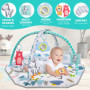 Tapis d'éveil Bébé, Tapis de Jeu pour Bébé Avec Arches Amovibles 6 Jouets Multifonctionnels, Tapis de Jeux Bébé Polyvalent, Tapi
