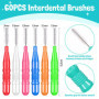 Vautvis 60 Brossettes Interdentaire, Brossette Interdentaires Brosse Dentaire Portable avec Couvercle, Brosses Outil De Nettoyag