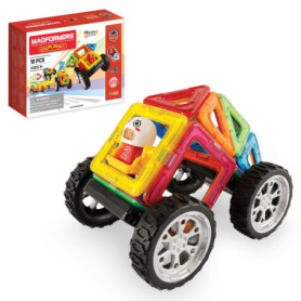 Magformers WOW Plus Magnetic Building Blocks Toy. Makes 30 Different Cars With Detachable Race Driver. STEM Toy With 18 Pieces.,