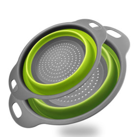 Zeripikfoasp 2 Pièces Passoire Pliable, Passoire Cuisine Pliable, Passoires Rétractable, Silicone Collapsible Colander, Passoire