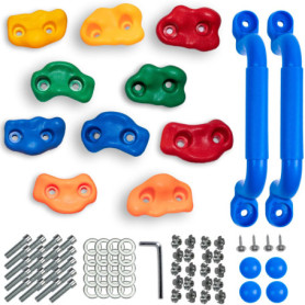 12 pcs Prises d'escalade, avec poignées de Maintien Aire de Jeux，Pierres à Grimper Enfants Outdoor, Prises d'escalade Enfants Mu