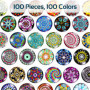 Domkan 100 Pièces 25mm Decoration Cabochon Rond, Cabochons pour Bijoux, Cabochons Verre pour Bijoux, Scrapbooking et Décoration 